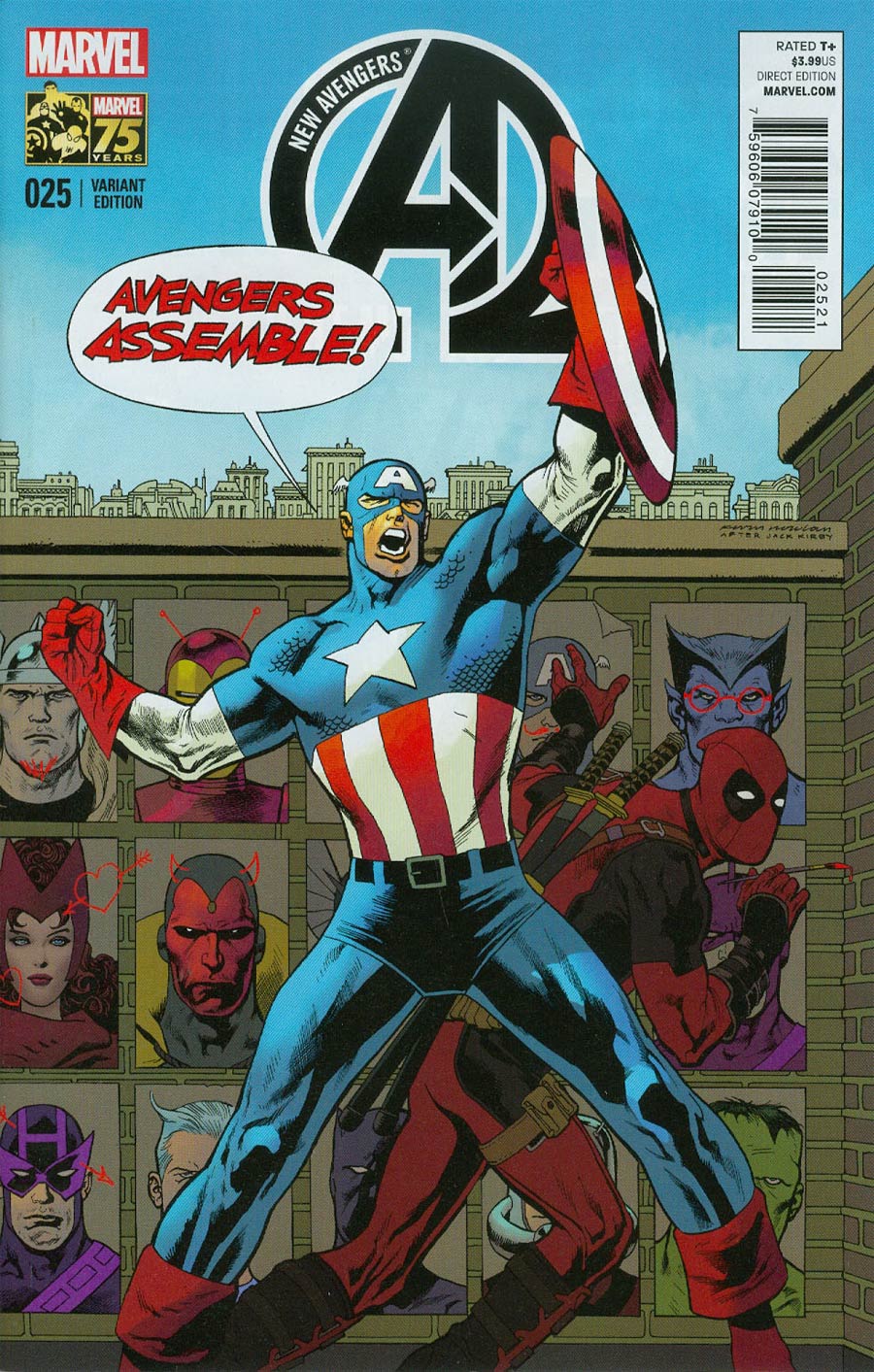 New Avengers Vol 3 #25 Cover B Incentive Deadpool 75th Anniversary Photobomb Variant Cover (Time Runs Out Tie-In)