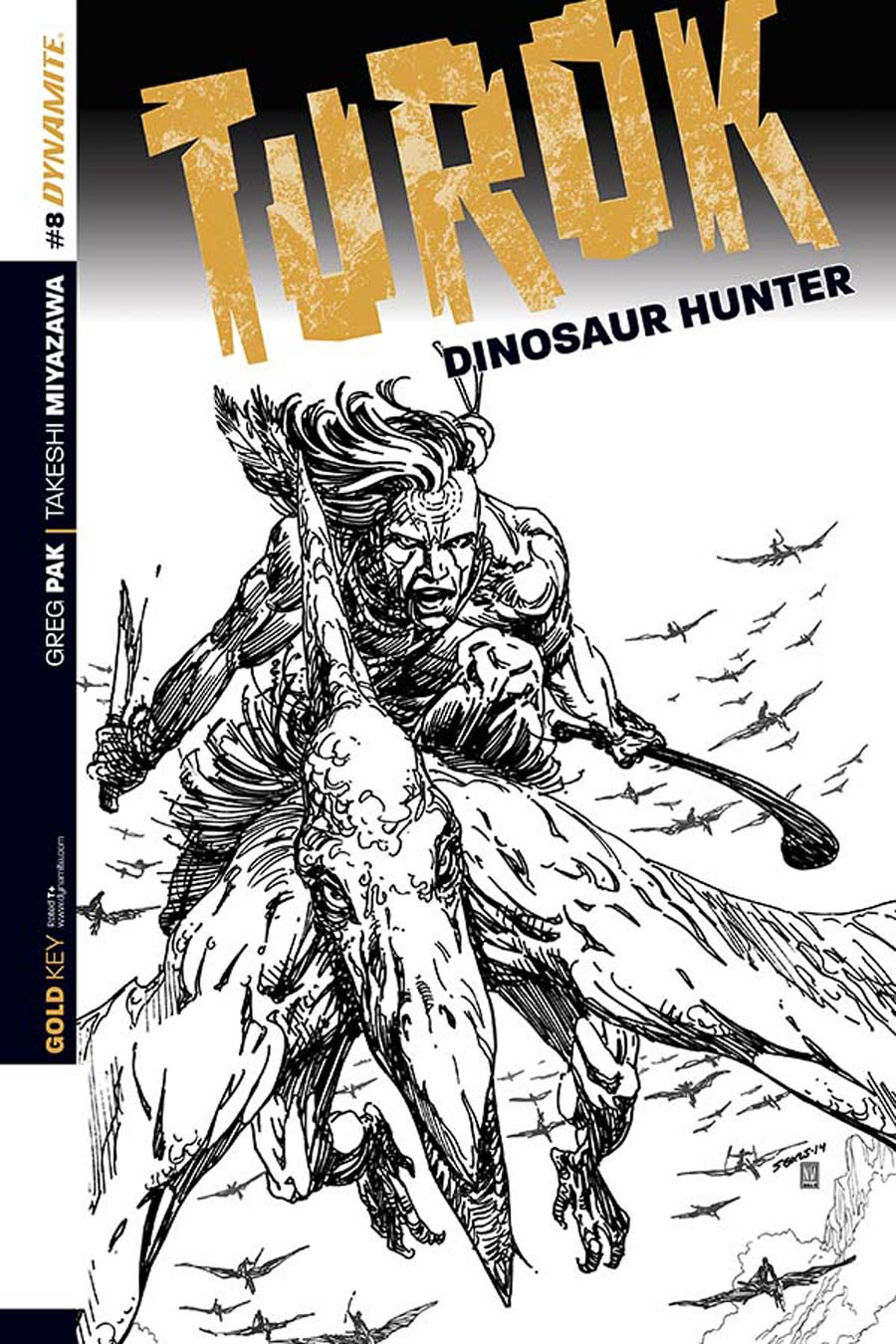 Turok Dinosaur Hunter Vol 2 #8 Cover C Incentive Bart Sears Black & White Cover