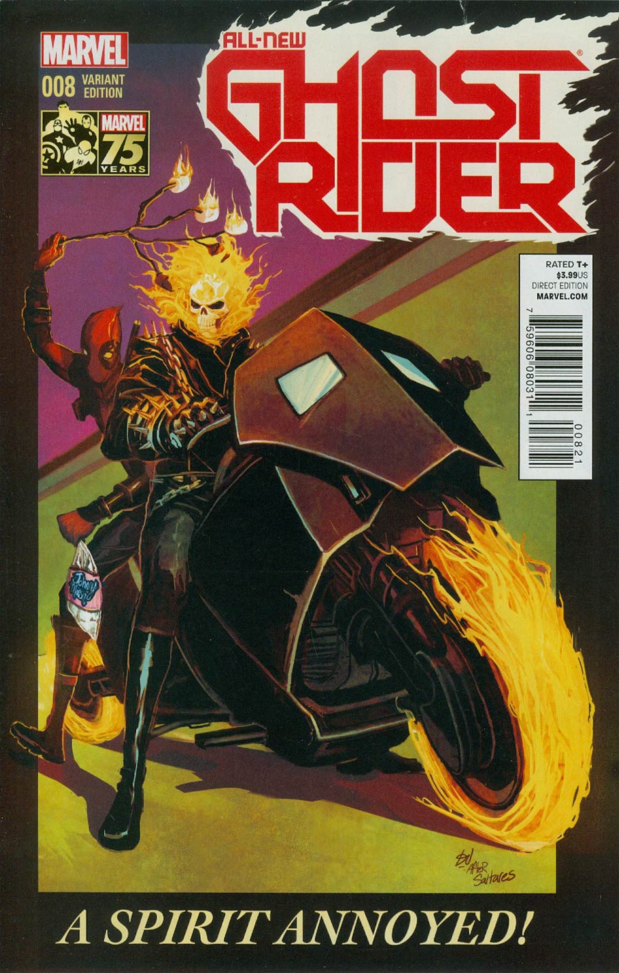 All-New Ghost Rider #8 Cover B Incentive Deadpool 75th Anniversary Photobomb Variant Cover