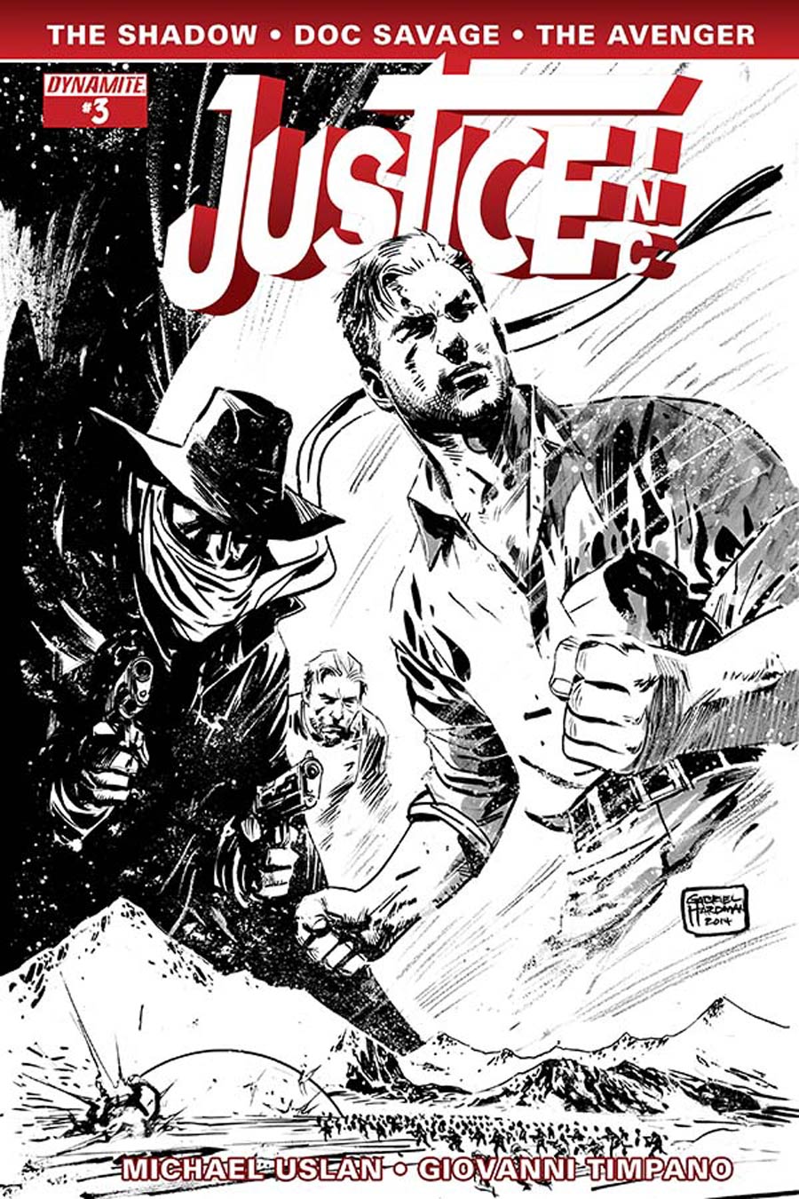 Justice Inc Vol 3 #3 Cover E Incentive Gabriel Hardman Black & White Cover