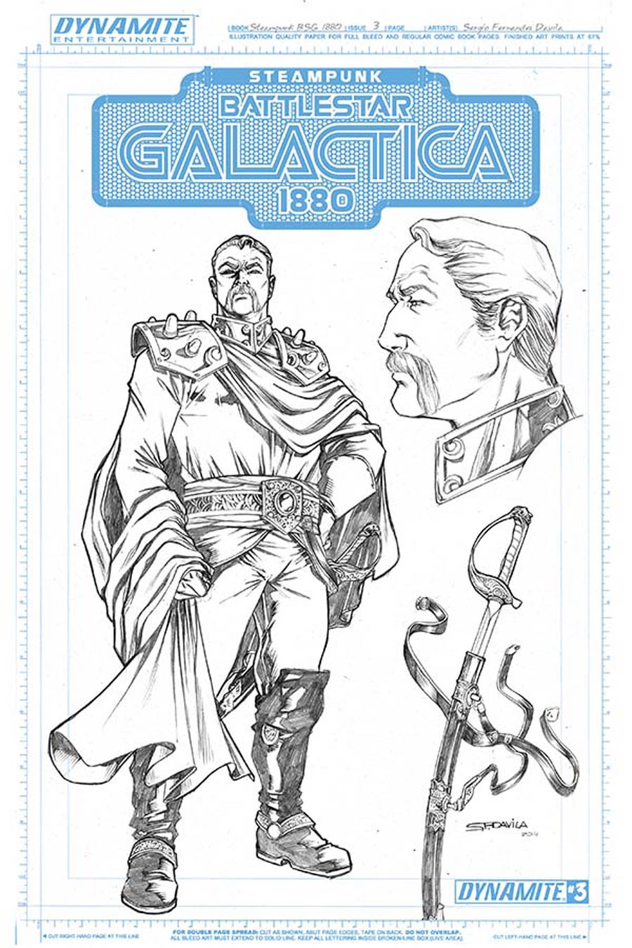 Steampunk Battlestar Galactica 1880 #3 Cover B Incentive Adama Concept Art Variant Cover