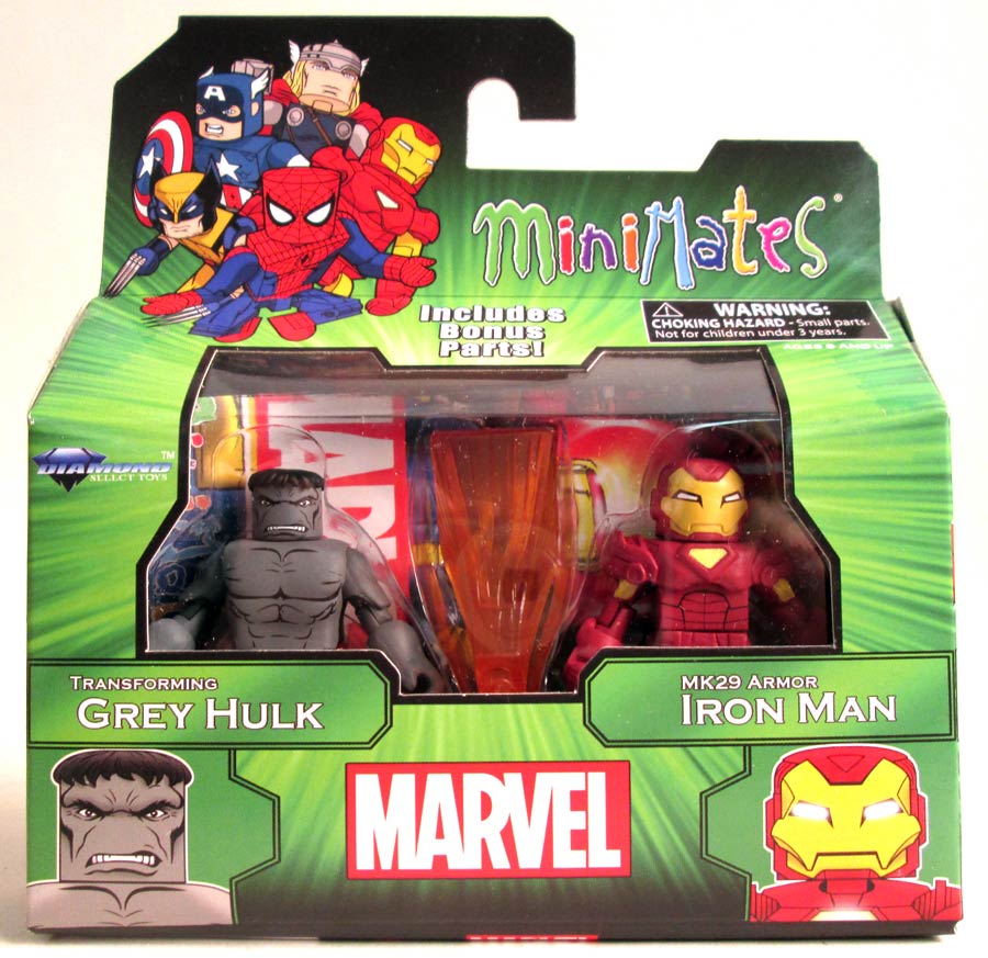 Marvel Minimates Best Of Series 3 Transforming Grey Hulk & Extremis Iron Man 2-Pack