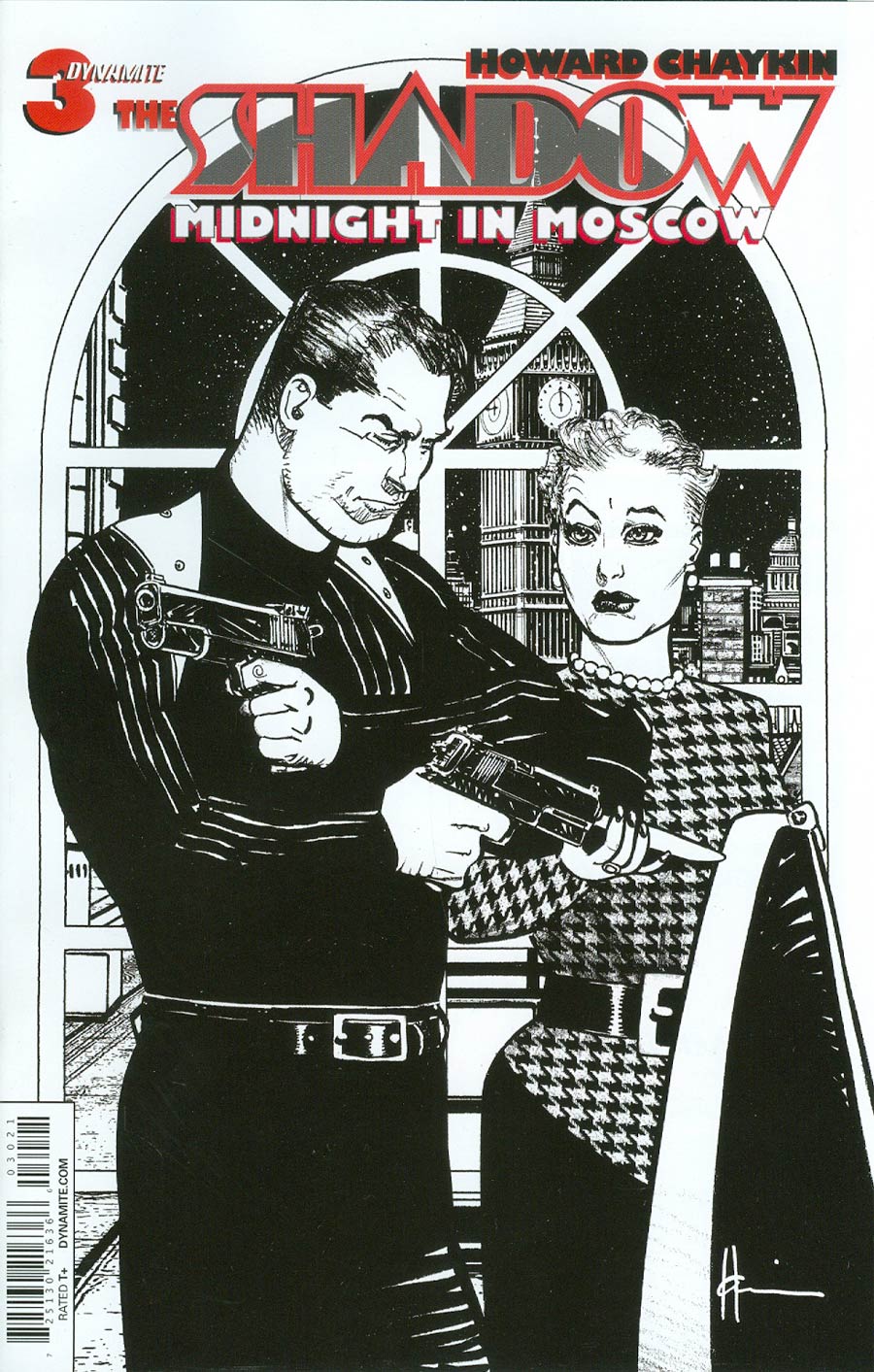 Shadow Midnight In Moscow #3 Cover B Variant Rare Howard Chaykin Black & White Cover