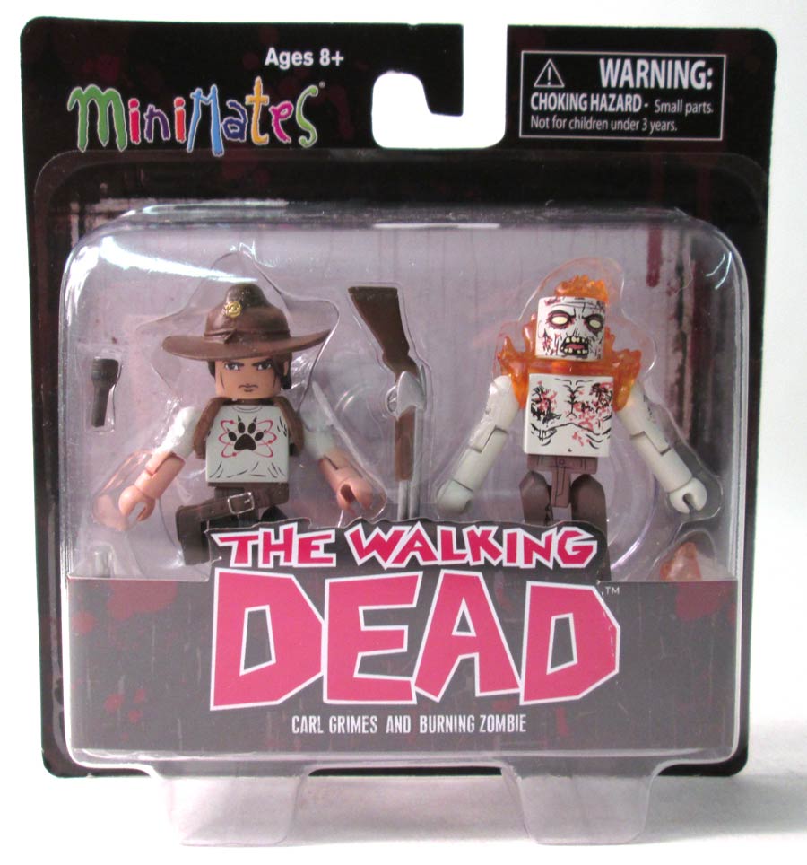 Walking Dead Minimates Series 6 Carl & Burning Zombie 2-Pack