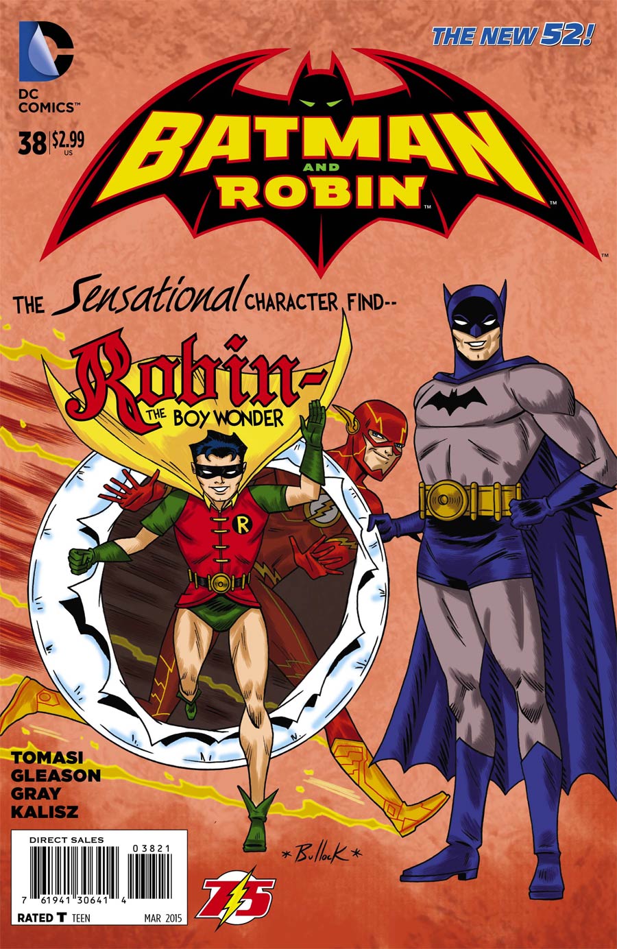 Batman And Robin Vol 2 #38 Cover B Variant Dave Bullock Flash 75th Anniversary Cover