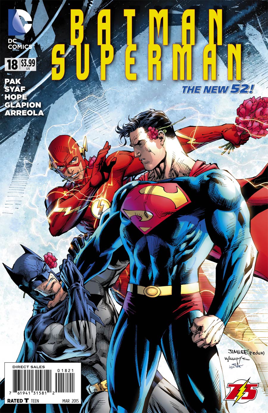 Batman Superman #18 Cover B Variant Jim Lee Flash 75th Anniversary Cover