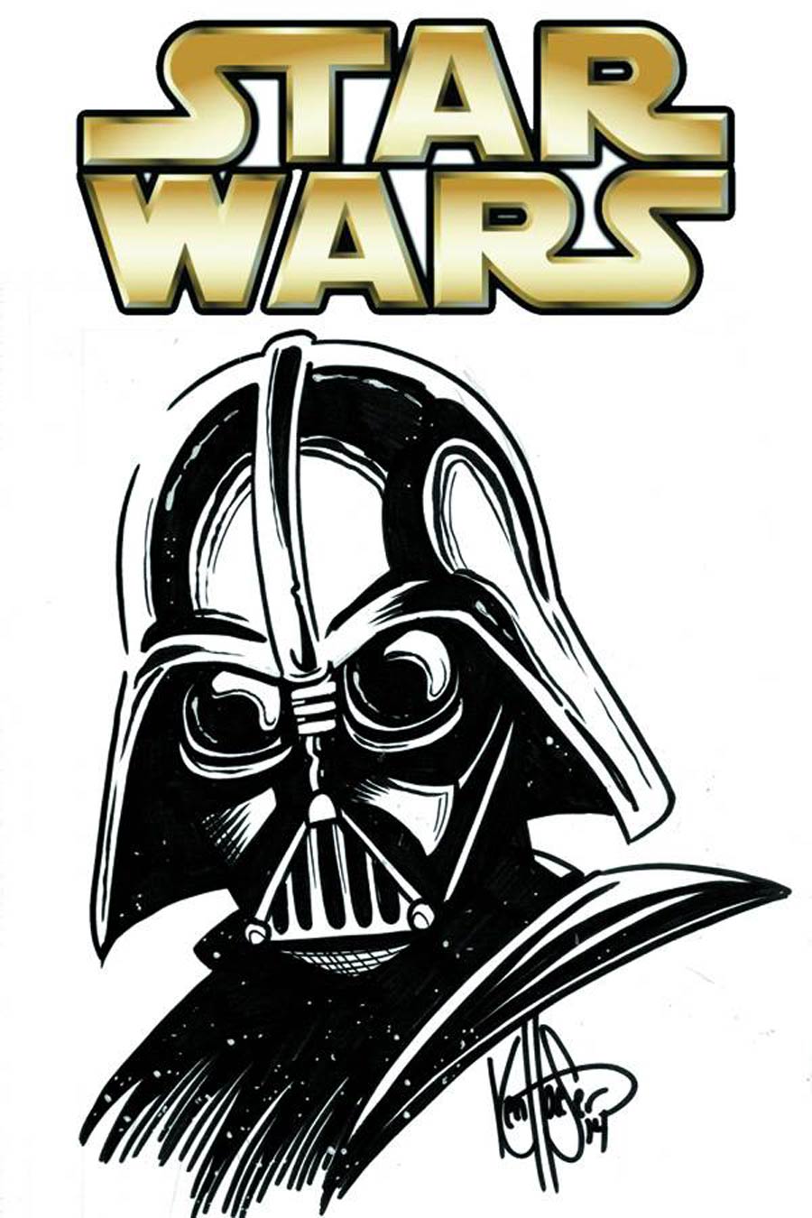 Star Wars Vol 4 #1 Cover Z-C DF Ken Haeser Remarked Darth Vader Hand-Drawn Sketch Variant Cover