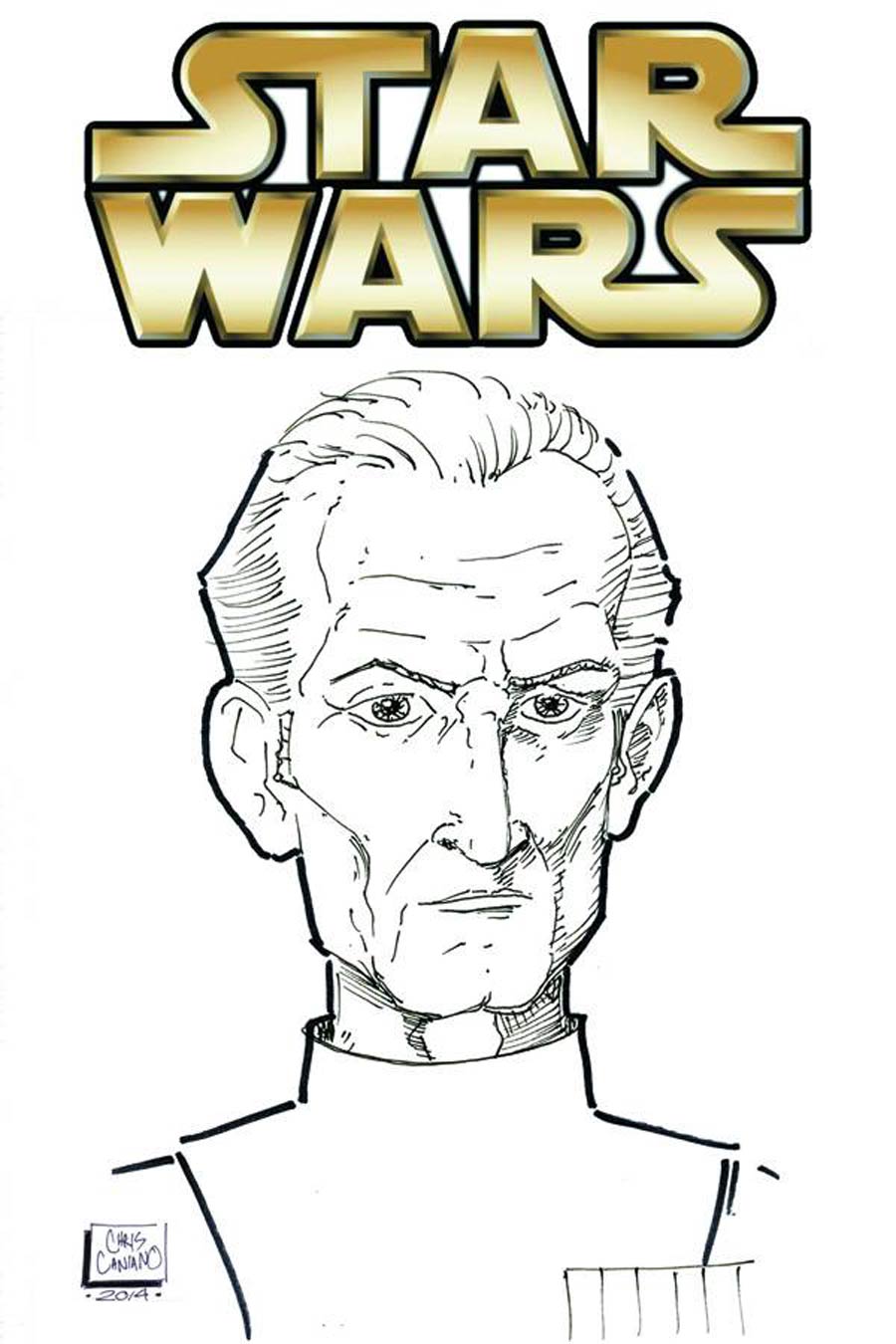 Star Wars Vol 4 #1 Cover Z-E DF Chris Caniano Remarked Grand Moff Tarkin Hand-Drawn Sketch Variant Cover
