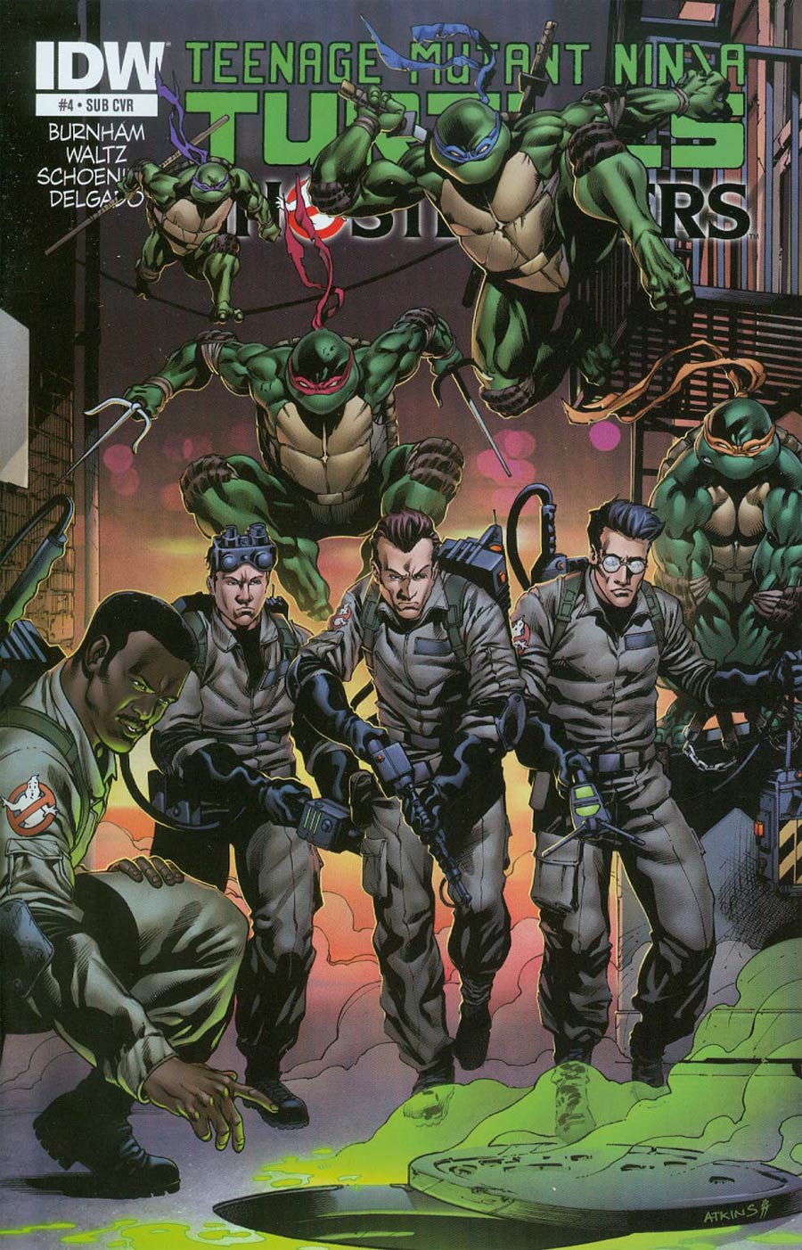 Teenage Mutant Ninja Turtles Ghostbusters #4 Cover B Variant Robert Atkins Subscription Cover