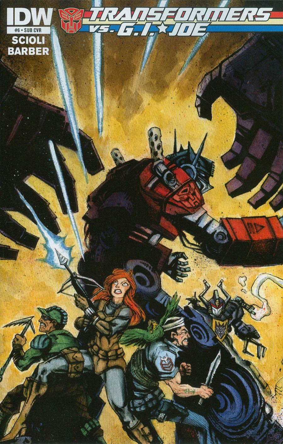 Transformers vs GI Joe #6 Cover B Variant Dave Crossland Subscription Cover