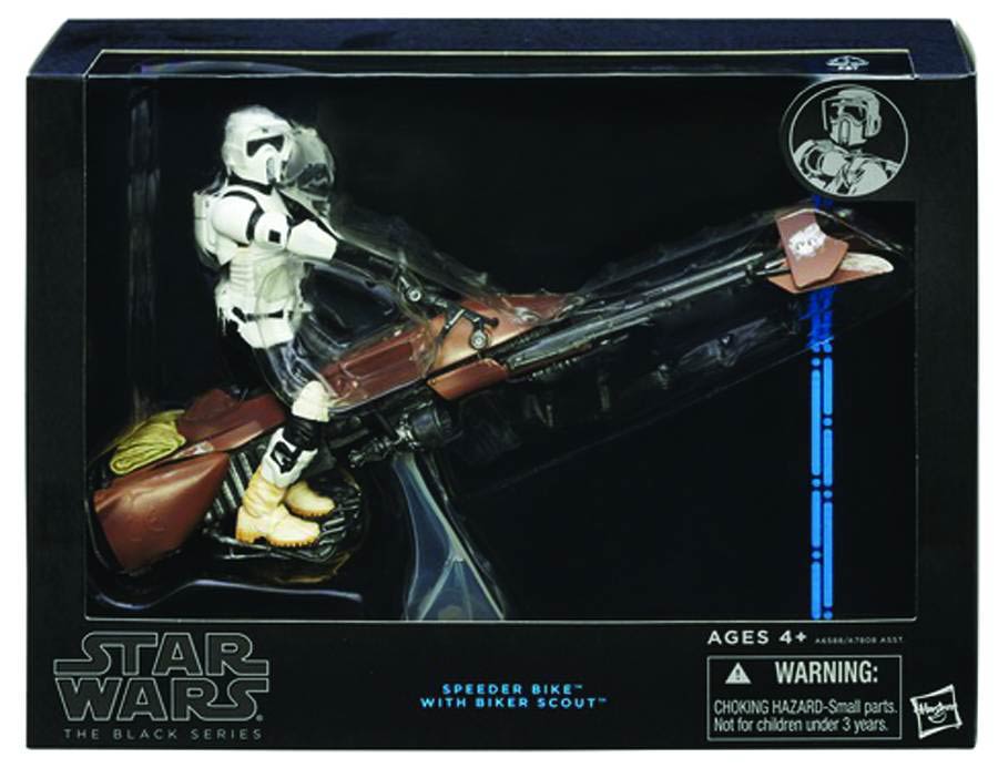 Star Wars Black Speeder Bike With Scout Trooper Deluxe 6-Inch Action Figure