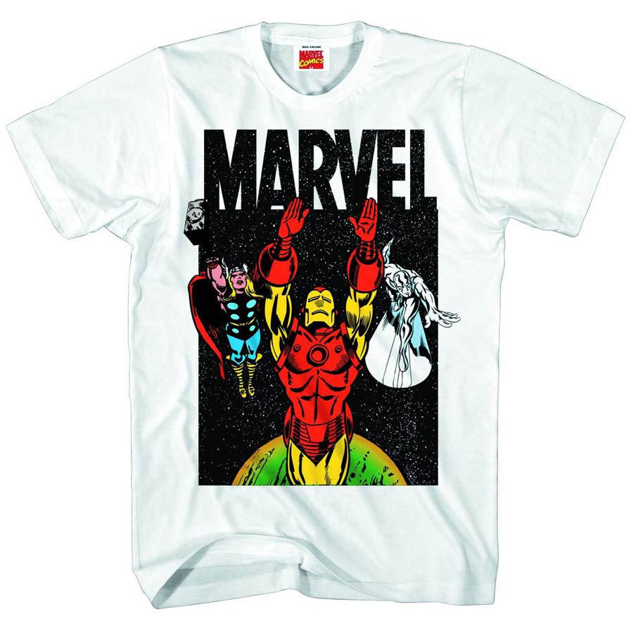 Marvel Heroes Galaxy Team White T-Shirt Large