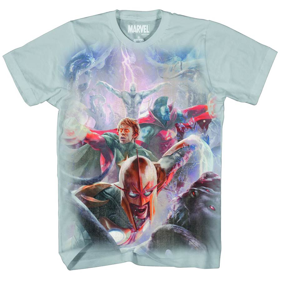 Marvel Heroes Gods Silver T-Shirt Large