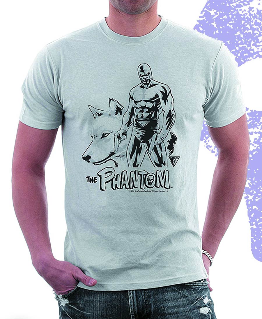 Phantom With Devil Previews Exclusive Silver T-Shirt Large