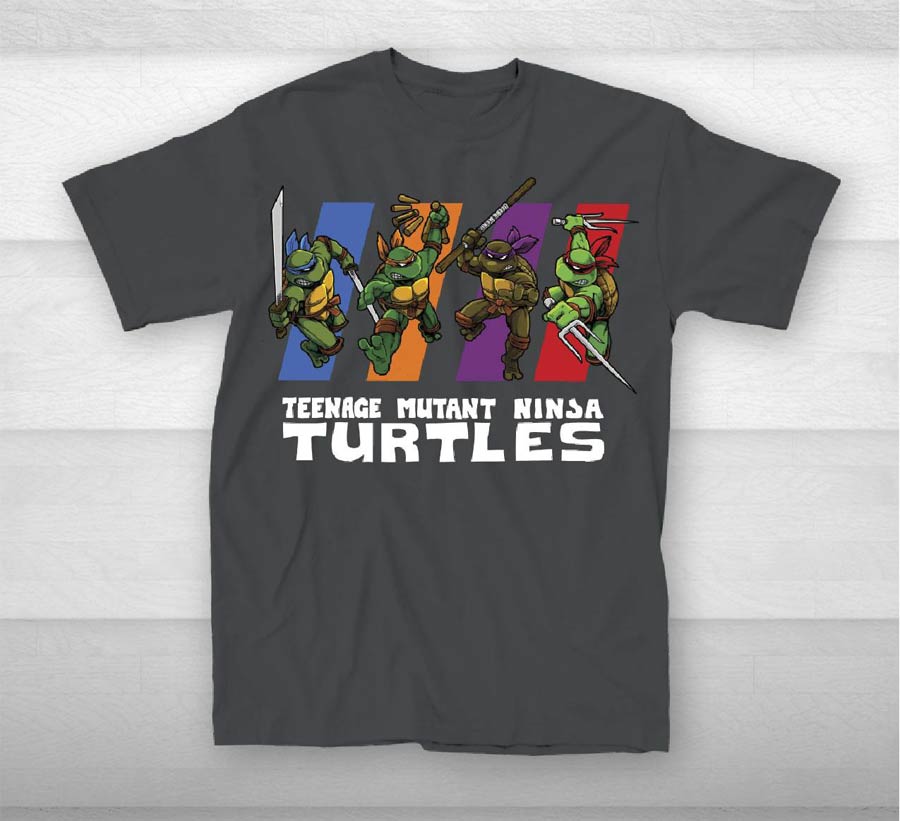 Teenage Mutant Ninja Turtles Turtles In Time Charcoal T-Shirt Large