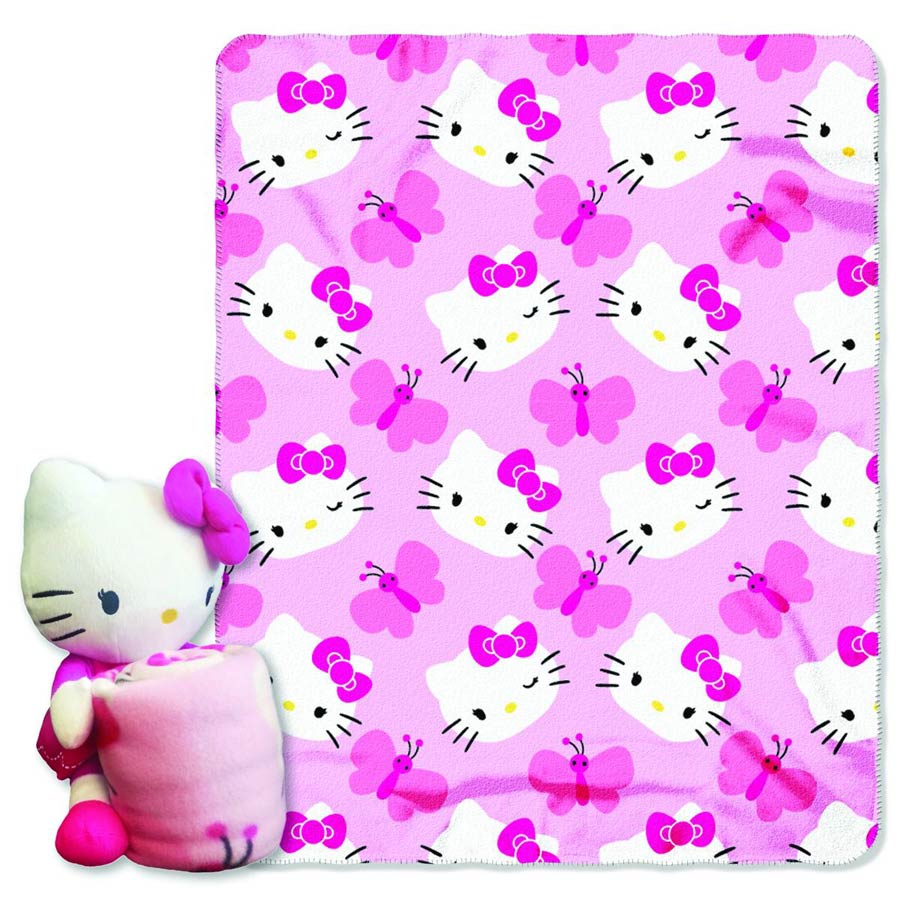 Hello Kitty Hugger Plush With Fleece Throw