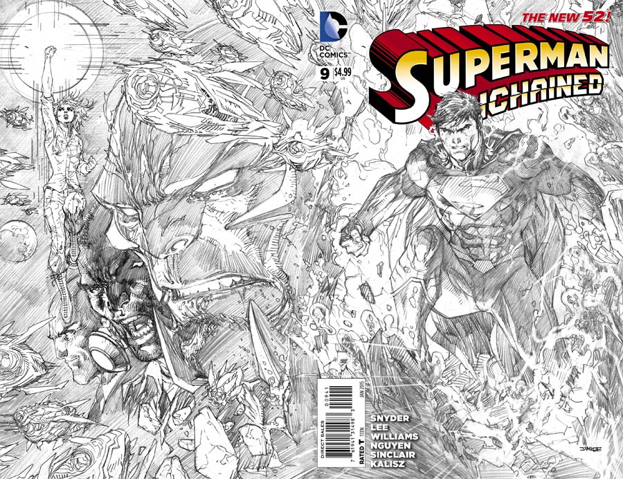 Superman Unchained #9 Cover G Incentive Jim Lee Black & White Cover