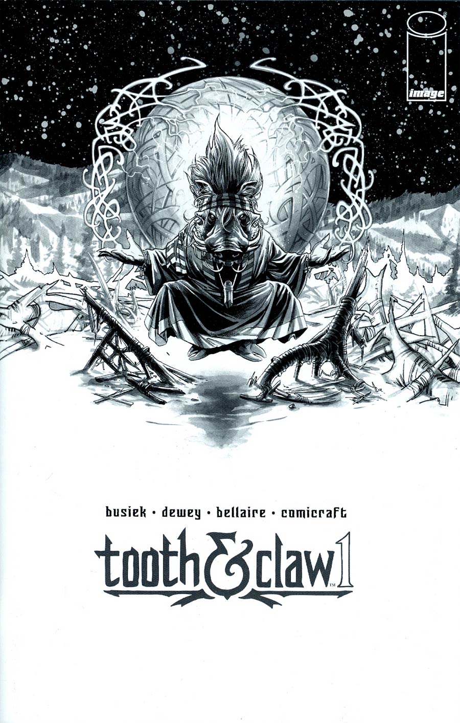 Autumnlands Tooth & Claw #1 Cover B Incentive Ben Dewey Black & White Cover