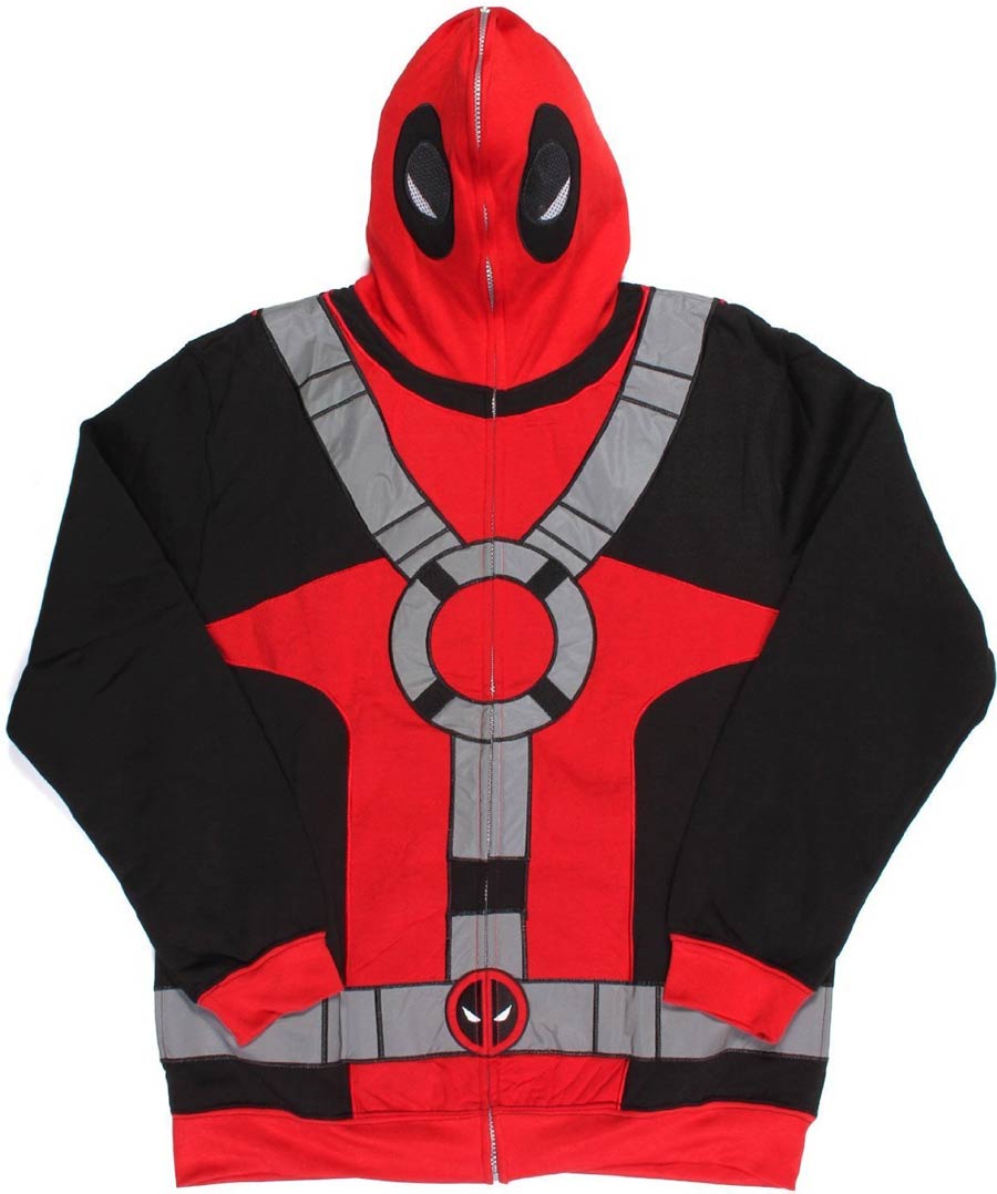 Marvel Comics Deadpool Full-Zip Mask Hoodie X-Large