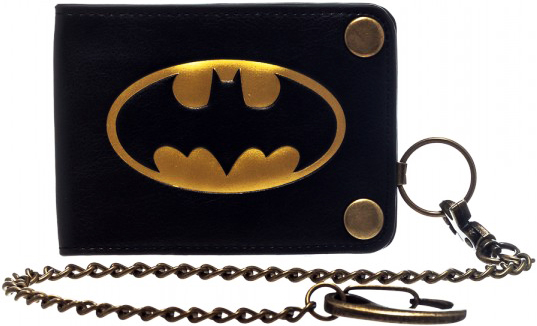 DC Comics Bi-Fold Snap Chain Wallet - Batman Logo