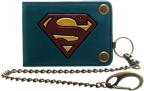 DC Comics Bi-Fold Snap Chain Wallet - Superman Logo