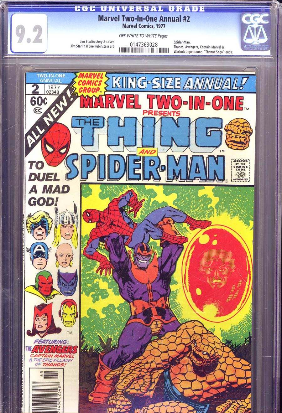 Marvel Two-In-One Annual #2 Cover B CGC 9.2