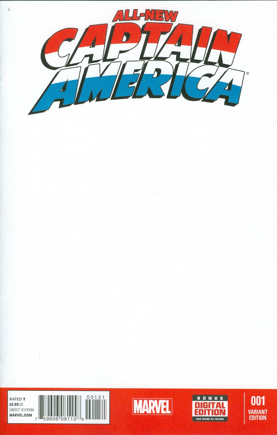 All-New Captain America #1 Cover C Variant Blank Cover