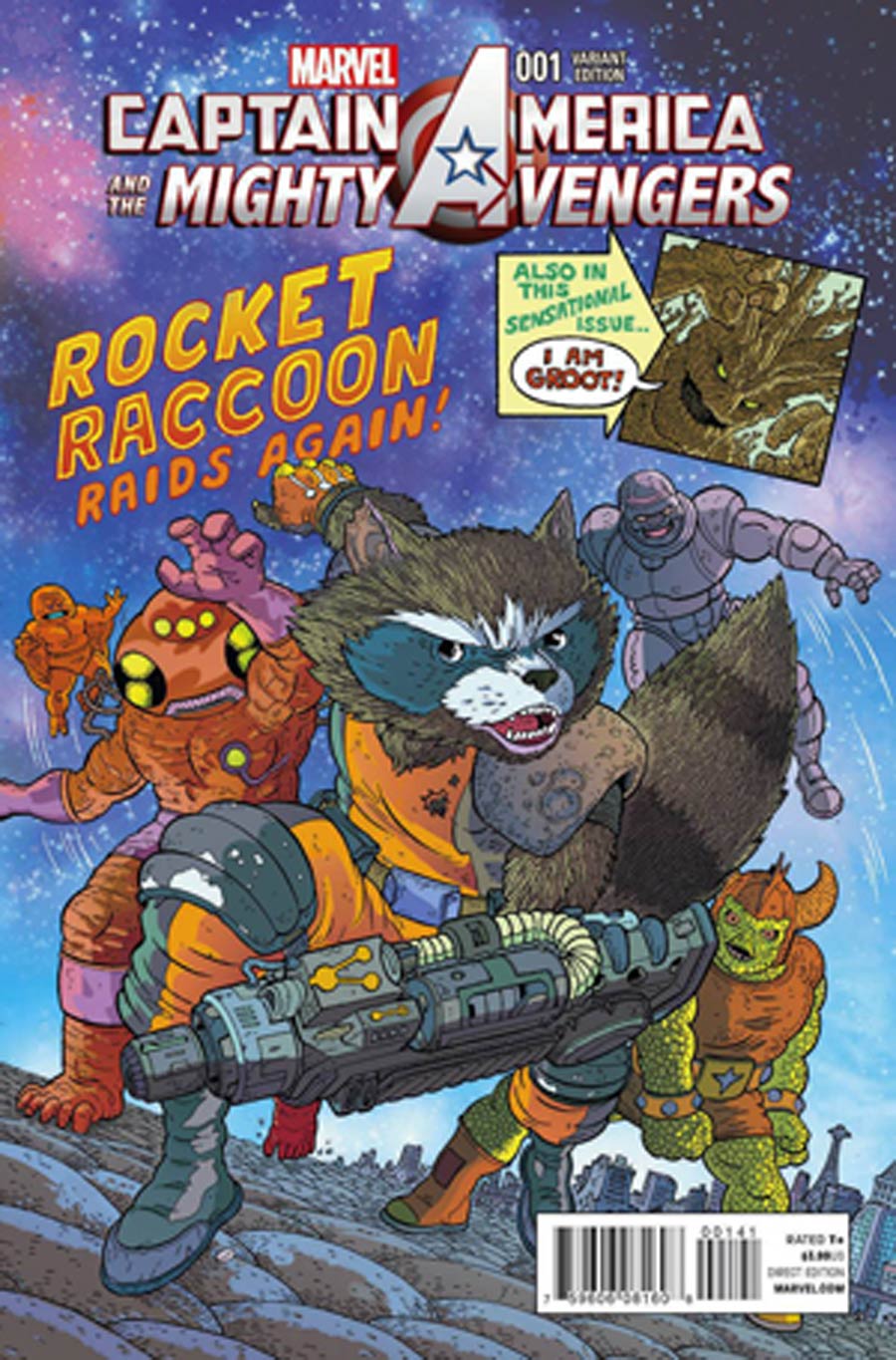 Captain America And The Mighty Avengers #1 Cover C Variant Rocket Raccoon & Groot Cover (AXIS Tie-In)