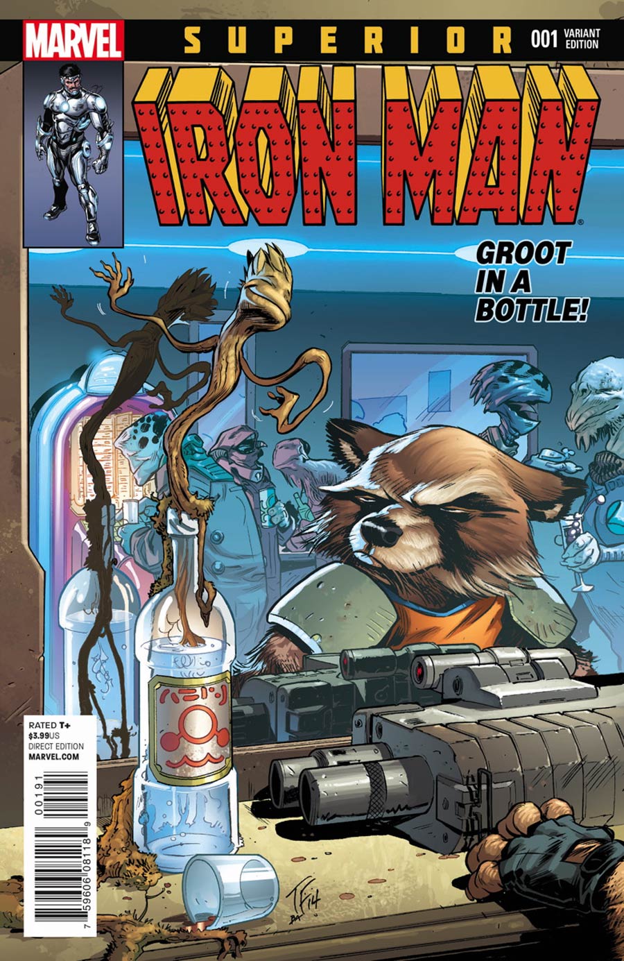 Superior Iron Man #1 Cover D Variant Rocket Raccoon & Groot Cover (AXIS Tie-In)