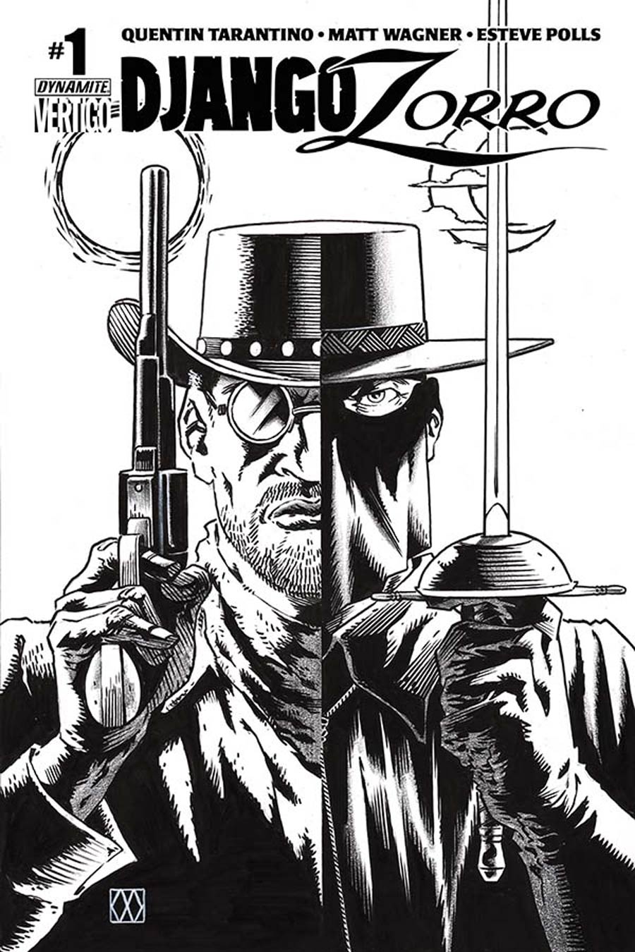 Django Zorro #1 Cover E Incentive Matt Wagner Black & White Cover