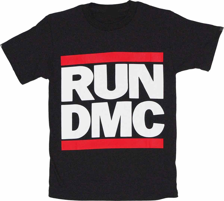 Run DMC Logo Black T-Shirt Large
