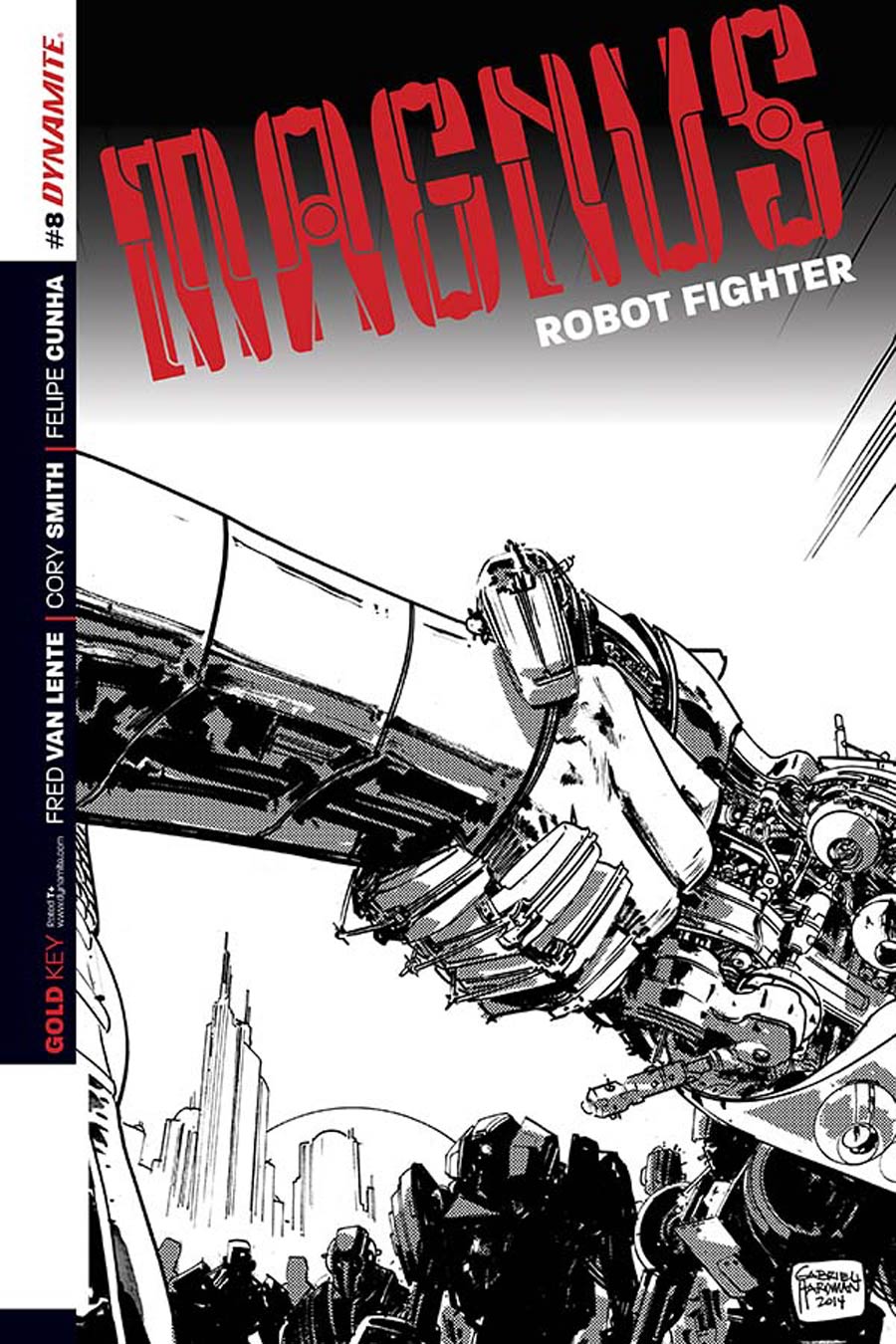 Magnus Robot Fighter Vol 4 #8 Cover C Incentive Gabriel Hardman Black & White Cover
