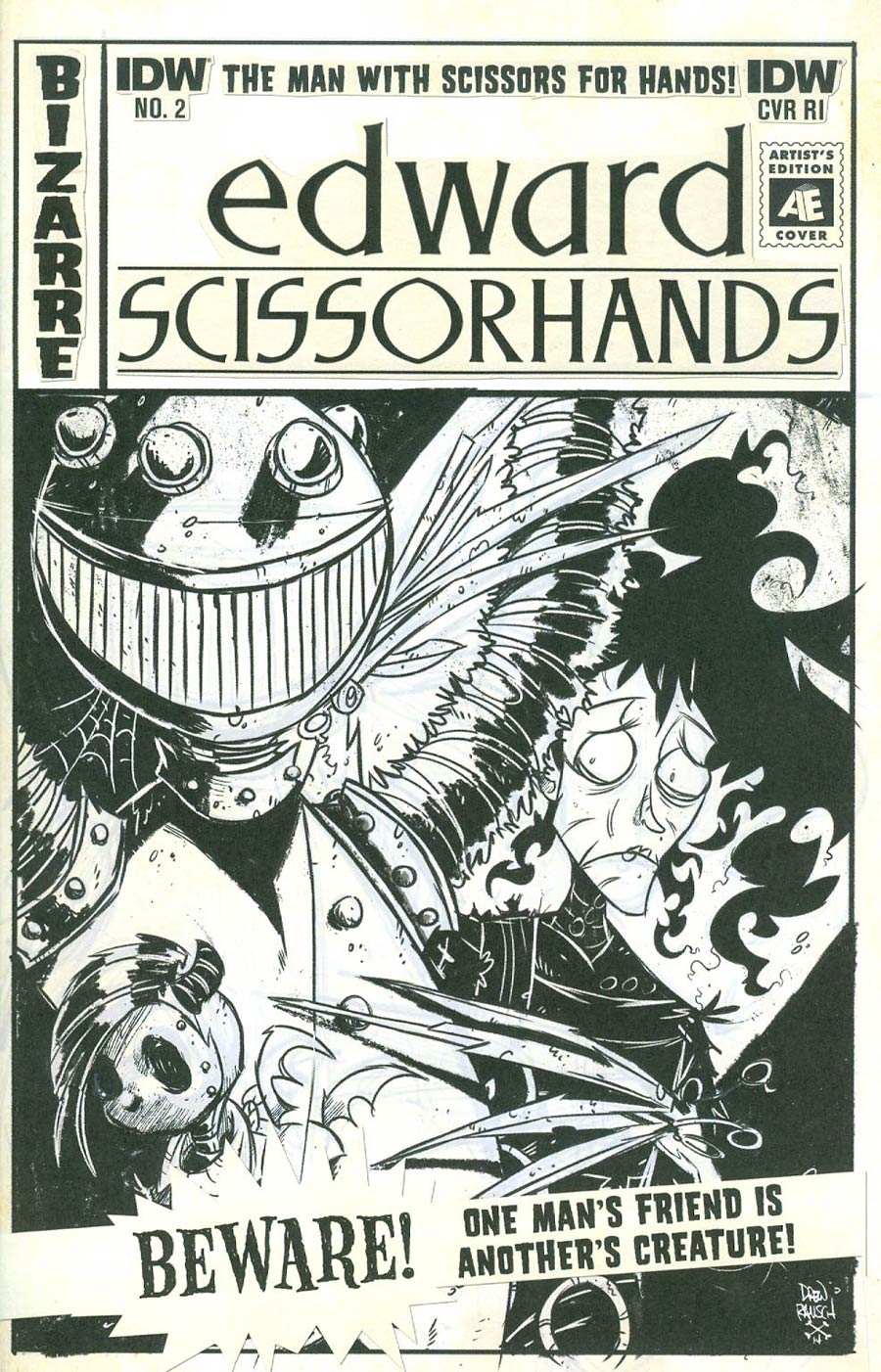 Edward Scissorhands #2 Cover C Incentive Drew Rausch Artists Edition Variant Cover