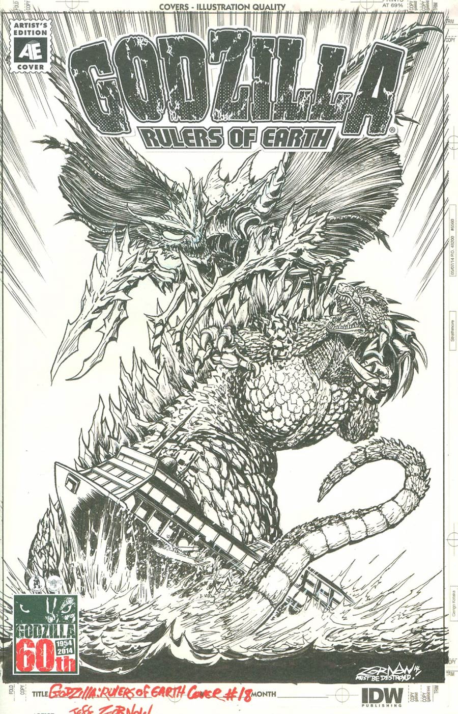 Godzilla Rulers Of The Earth #18 Cover C Incentive Jeff Zornow Artists Edition Variant Cover