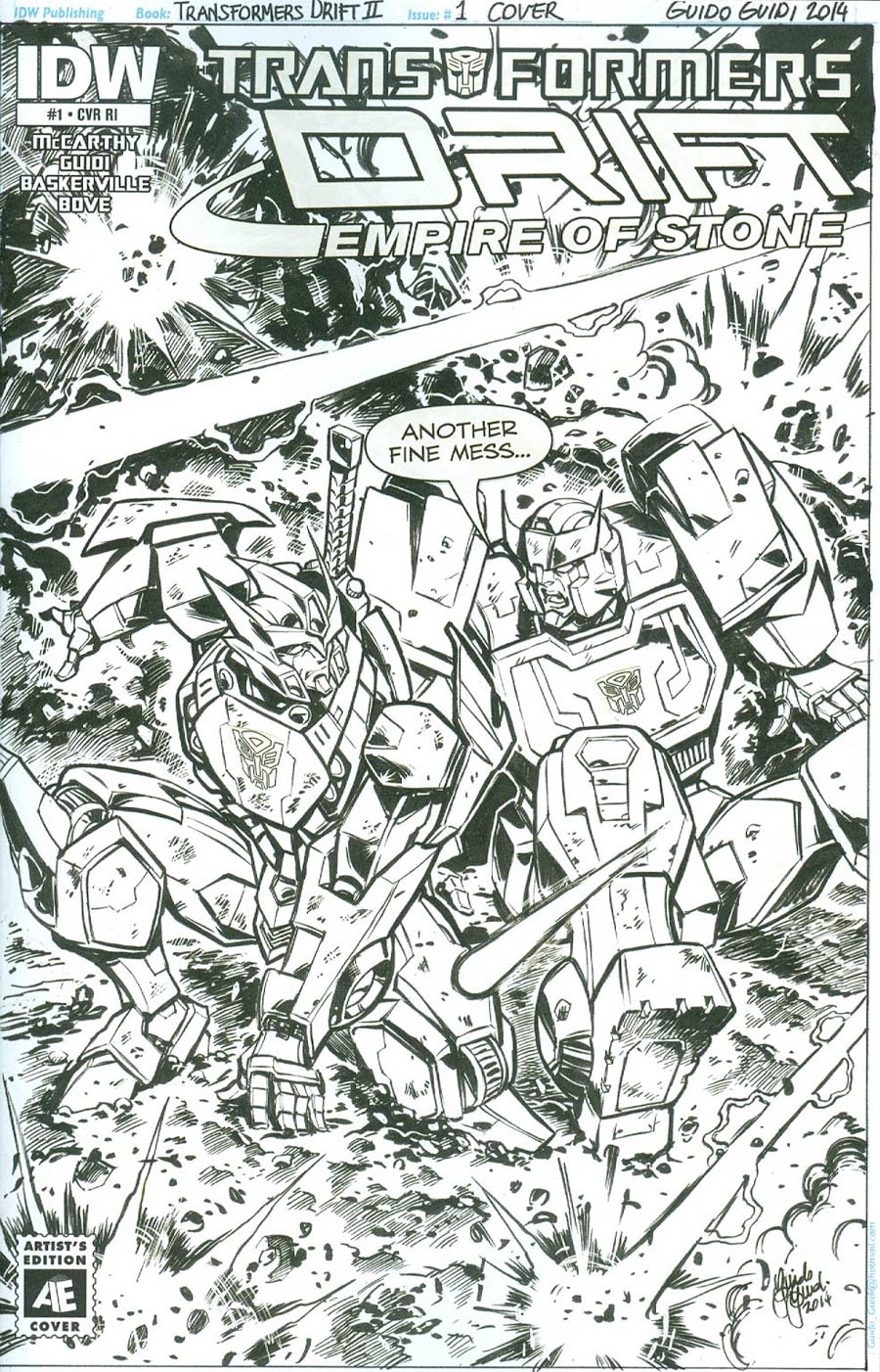 Transformers Drift Empire Of Stone #1 Cover C Incentive Guido Guidi Artists Edition Variant Cover