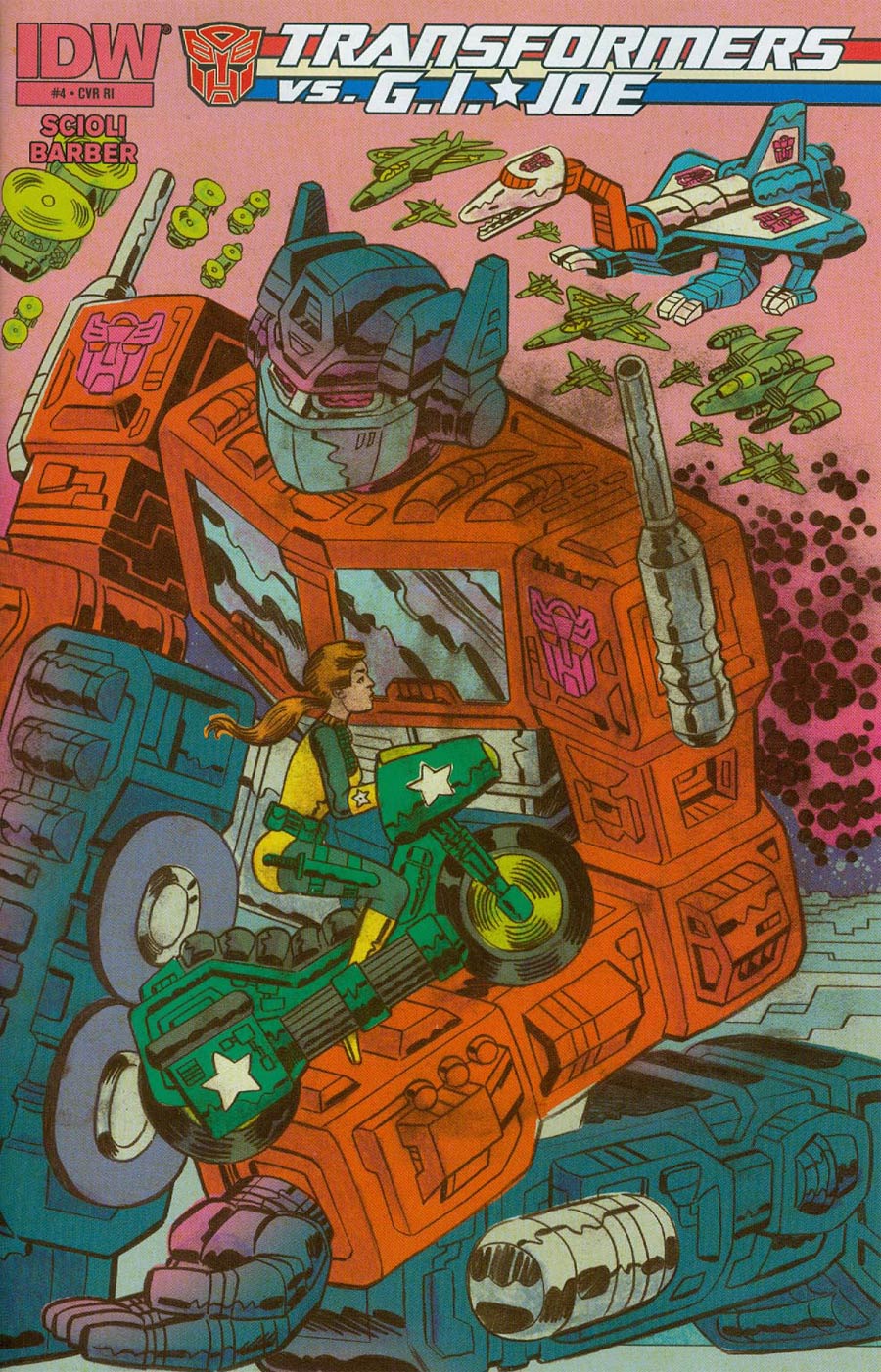 Transformers vs Gi Joe #4 Cover C Incentive Tom Scioli Connecting Variant Cover (3 Of 3)