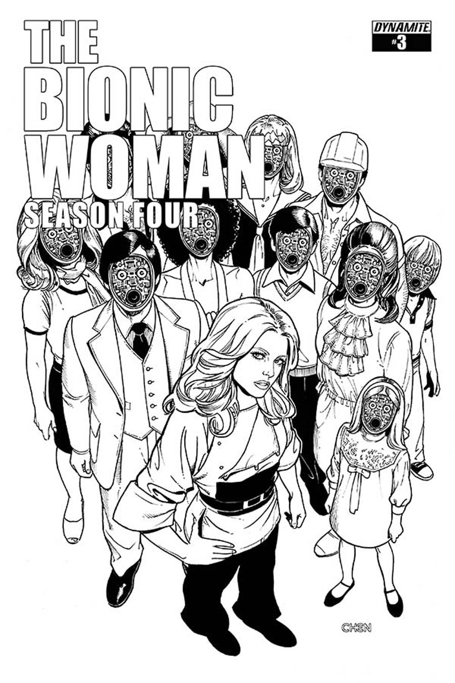 Bionic Woman Season 4 #3 Cover B Incentive Sean Chen Black & White Cover