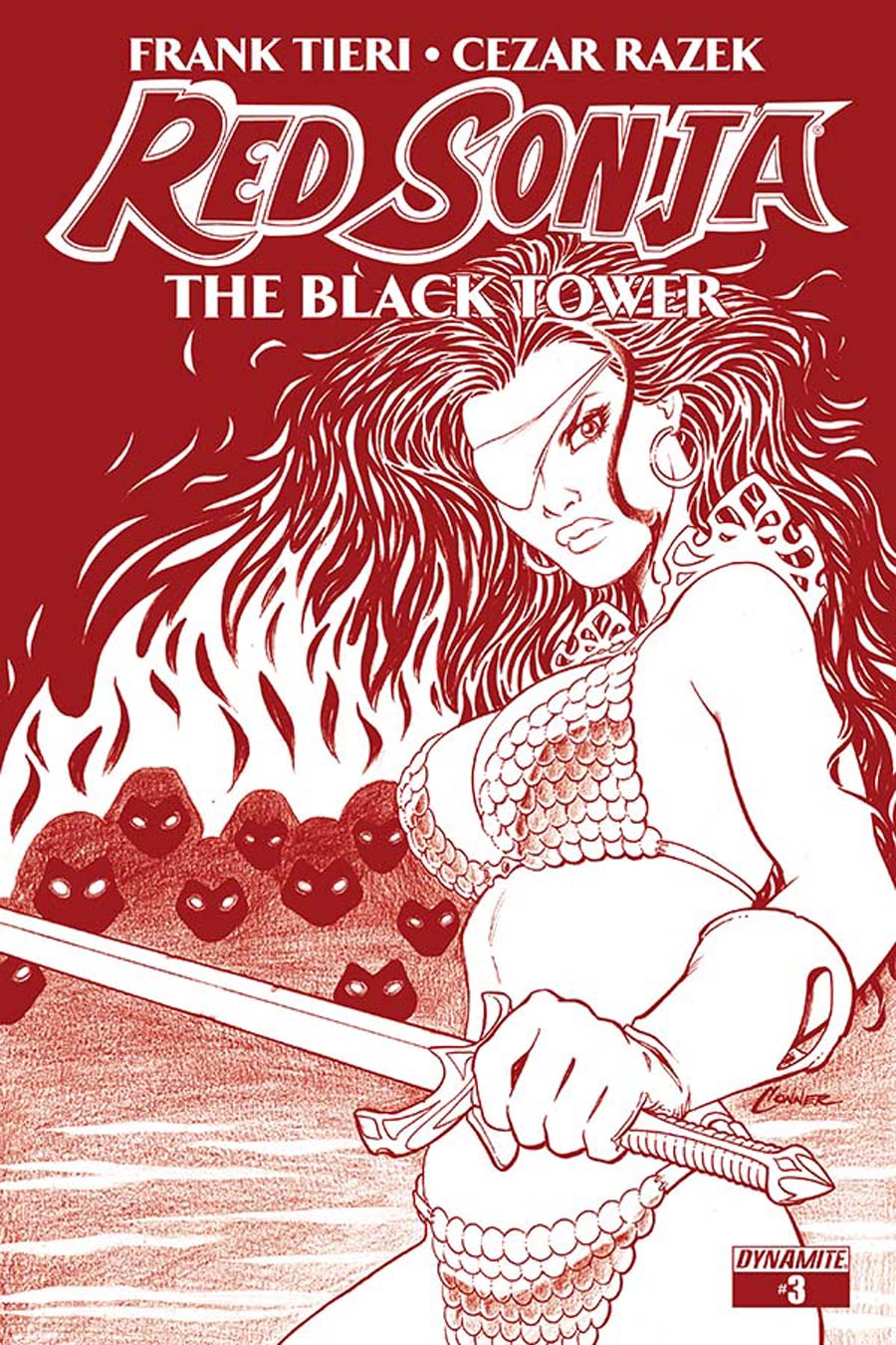 Red Sonja Black Tower #3 Cover B Incentive Amanda Conner Blood Red Cover