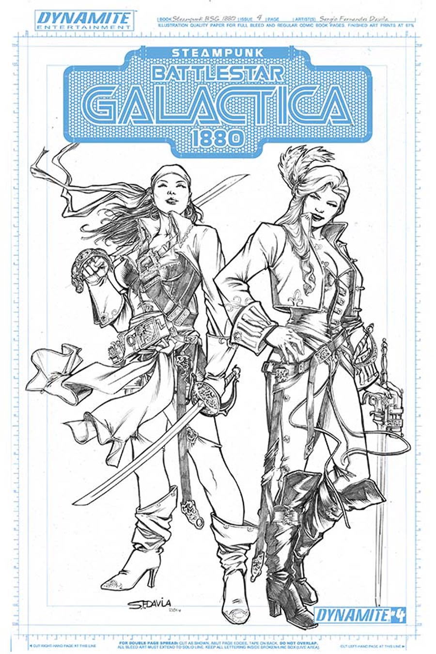 Steampunk Battlestar Galactica 1880 #4 Cover C Incentive Cassiopeia & Sheba Concept Art Variant Cover