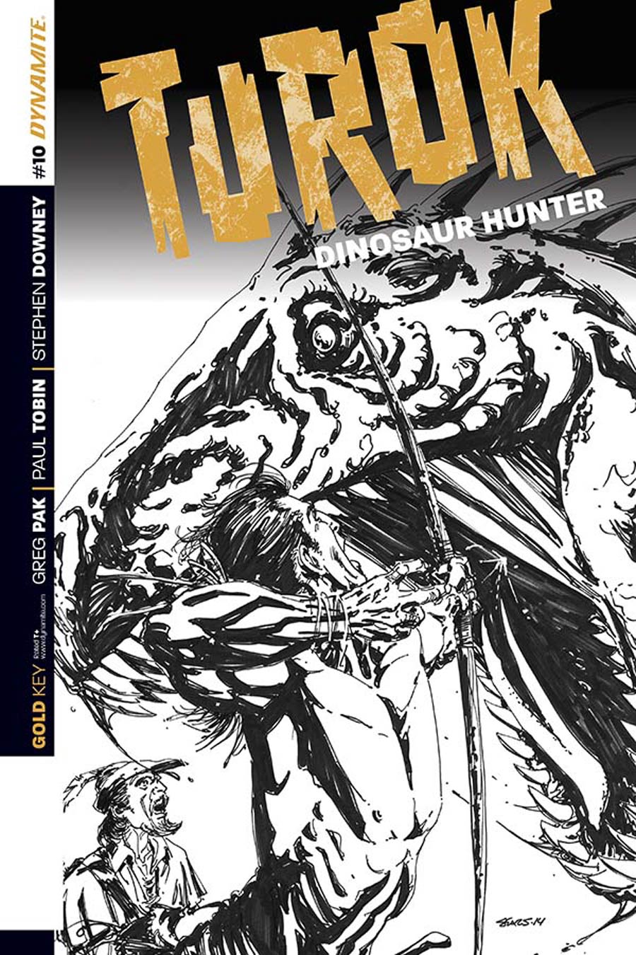 Turok Dinosaur Hunter Vol 2 #10 Cover C Incentive Bart Sears Black & White Cover