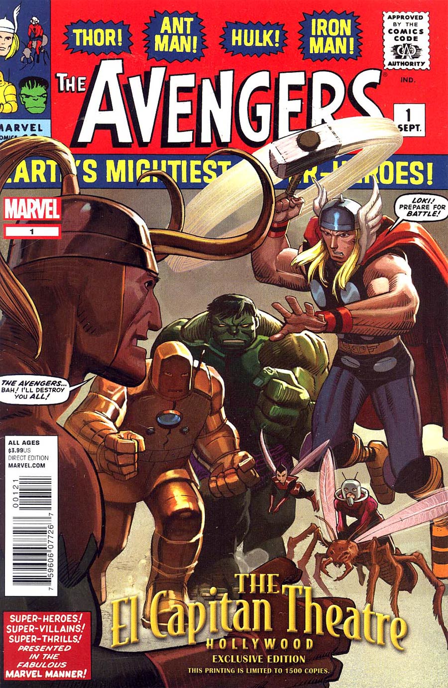 Avengers #1 Cover C Coming Of The Avengers El Captain Theatre Hollywood Exclusive