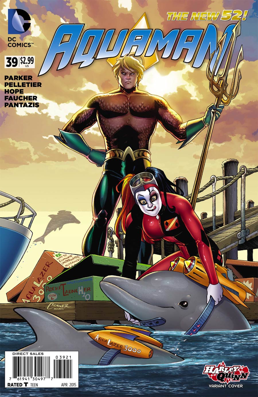 Aquaman Vol 5 #39 Cover B Variant Amanda Conner Harley Quinn Cover