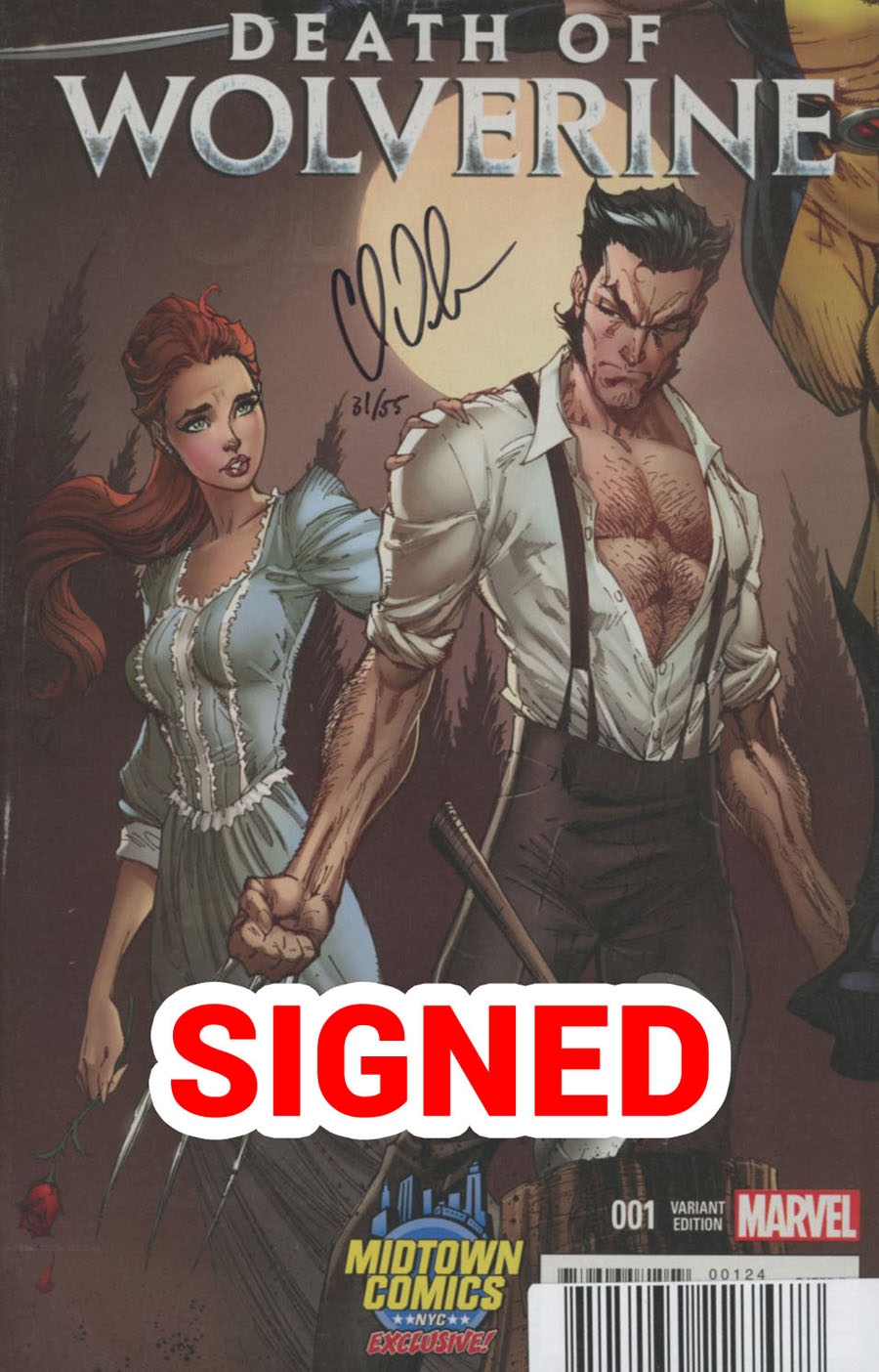 Death Of Wolverine #1 Cover Z DF Midtown Exclusive J Scott Campbell Connecting Variant Cover Signed By Charles Soule