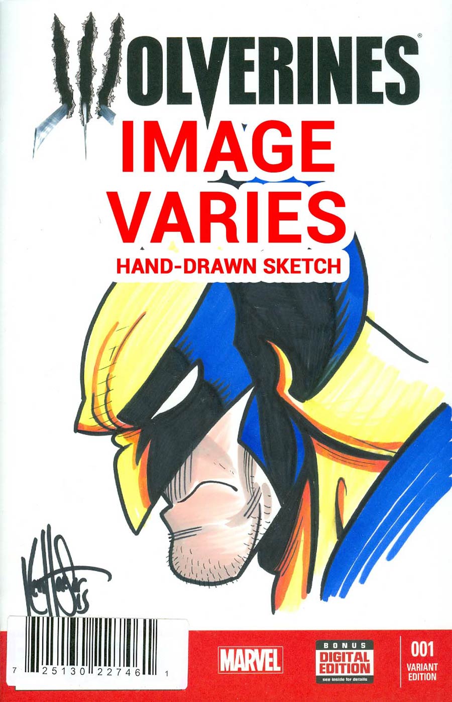Wolverines #1 Cover L DF Ken Haeser Remarked Wolverine Full-Color Sketch Variant Cover