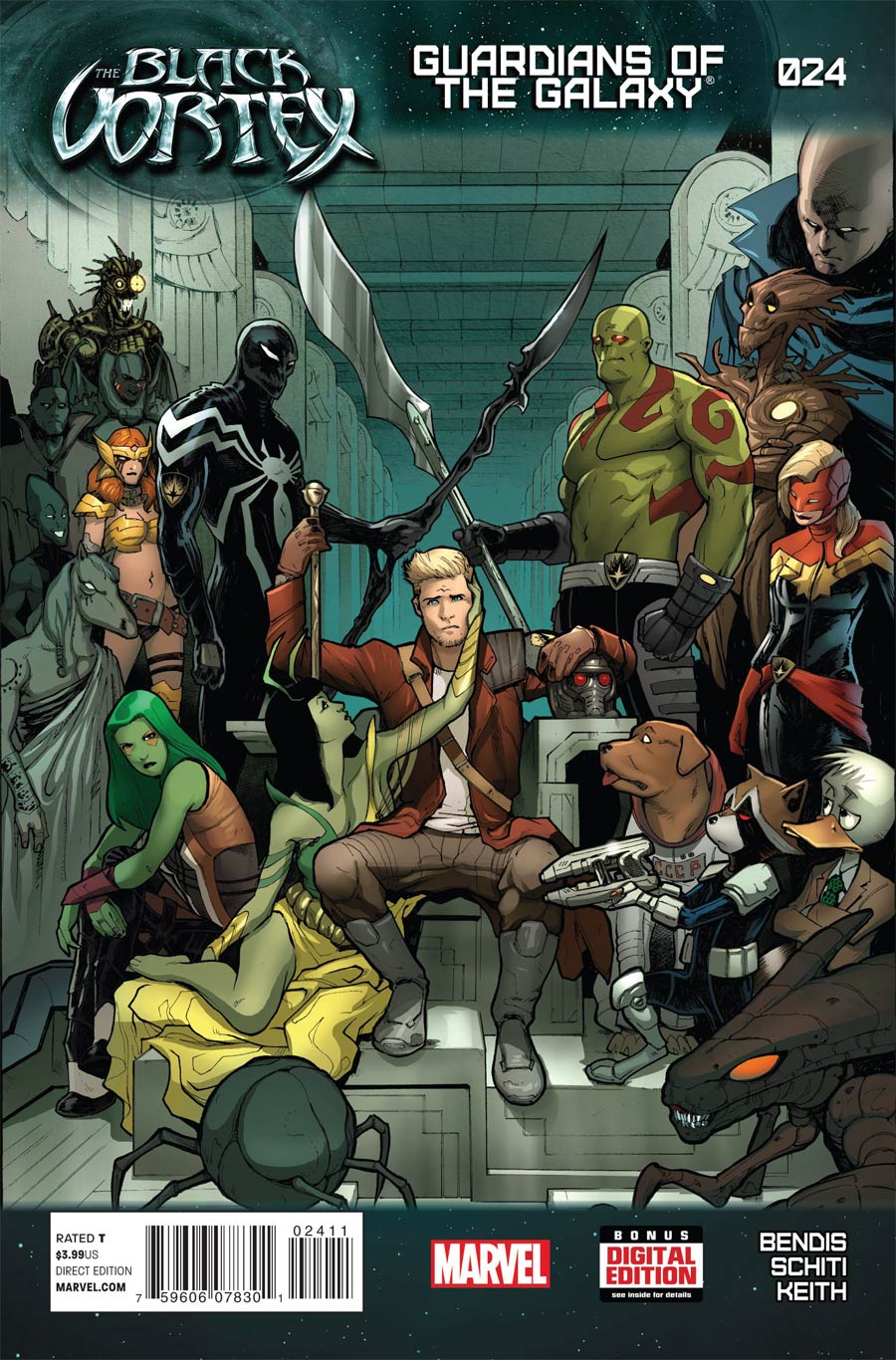 Guardians Of The Galaxy Vol 3 #24 Cover A 1st Ptg Regular Valerio Schiti Cover (Black Vortex Part 2)