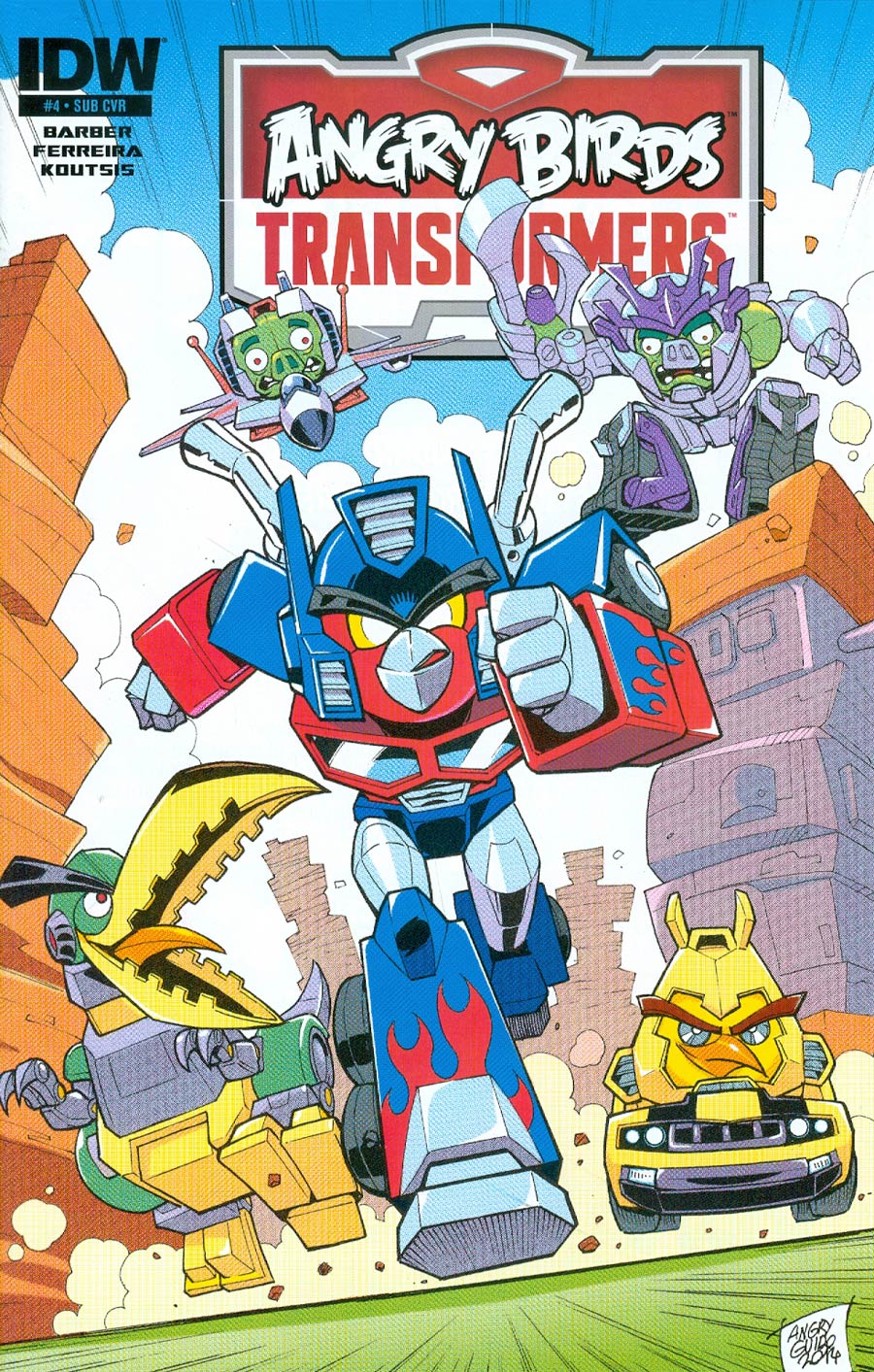 Angry Birds Transformers #4 Cover B Variant Guido Guidi Subscription Cover