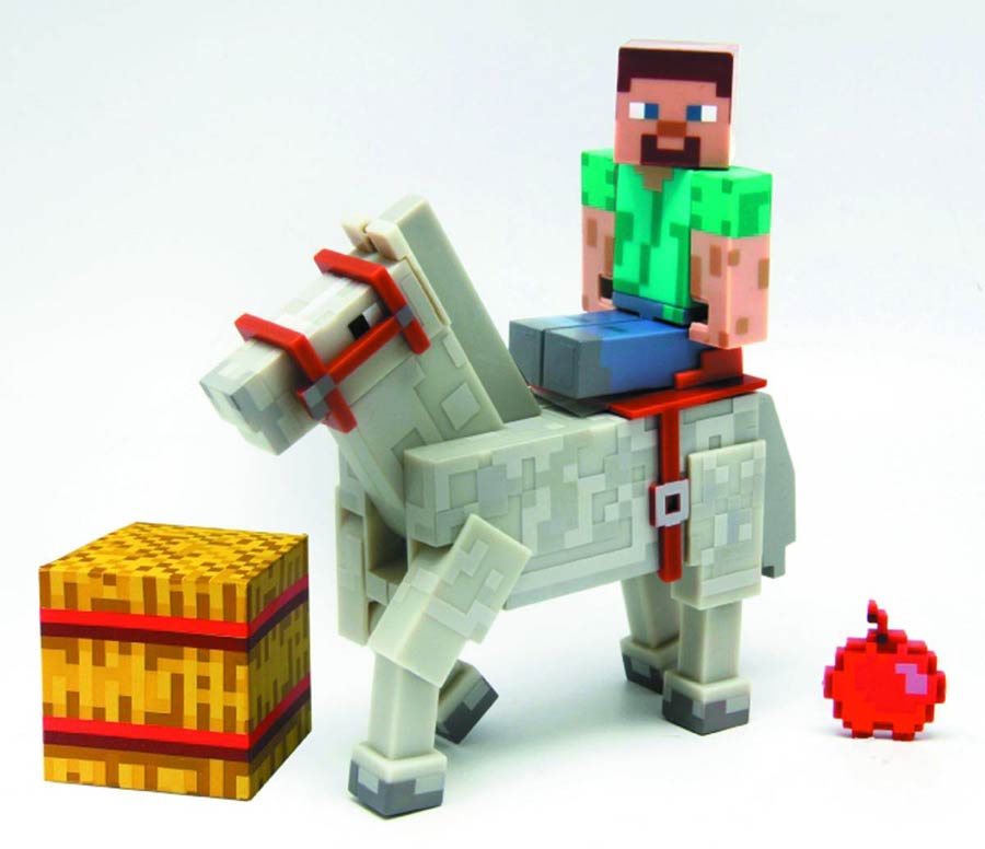 Minecraft 3-Inch Figure - Steve With White Horse