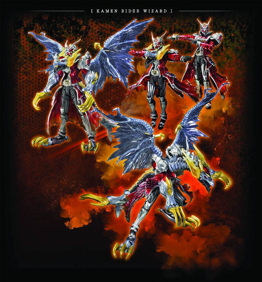 Kamen Rider SIC Vol 71 Kamen Rider Wizard Flame Dragon & All Dragon Set Action Figure