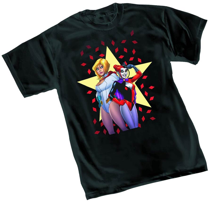 Harley Quinn & Power Girl By Amanda Conner T-Shirt Large