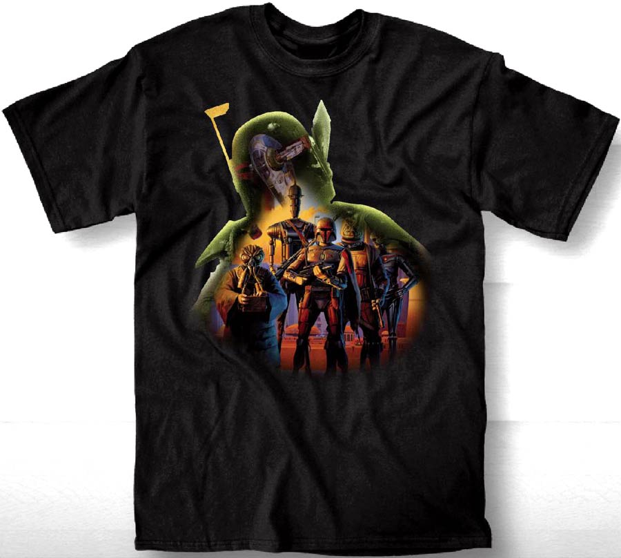 Star Wars Boba Fett Fill Black T-Shirt Large
